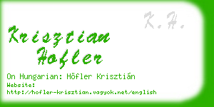 krisztian hofler business card