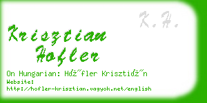 krisztian hofler business card